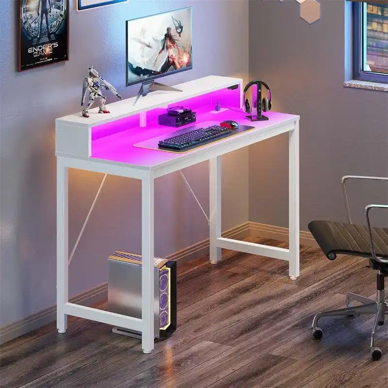Bureau informatique de 99 cm avec lumières LED