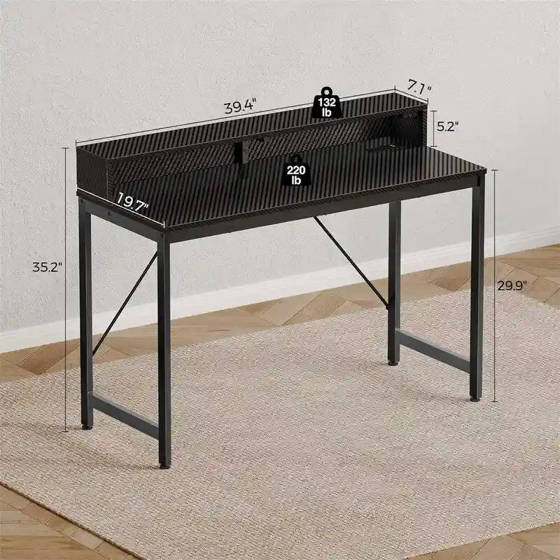 Bureau informatique de 99 cm avec lumières LED
