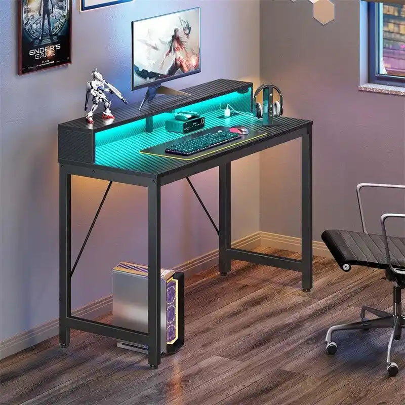 Bureau informatique de 99 cm avec lumières LED