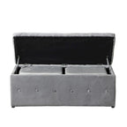Pouf de rangement rectangulaire avec 2 poufs en velours