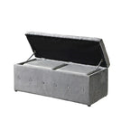 Pouf de rangement rectangulaire avec 2 poufs en velours