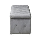 Pouf de rangement rectangulaire avec 2 poufs en velours