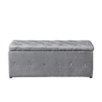 Pouf de rangement rectangulaire avec 2 poufs en velours