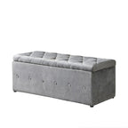 Pouf de rangement rectangulaire avec 2 poufs en velours