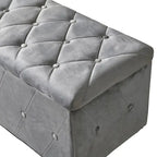 Pouf de rangement rectangulaire avec 2 poufs en velours