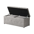 Pouf de rangement rectangulaire avec 2 poufs en velours