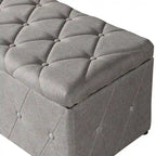 Pouf de rangement rectangulaire avec 2 poufs en velours