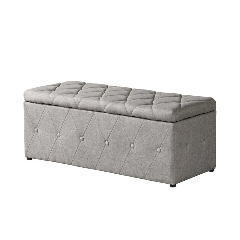 Pouf de rangement rectangulaire avec 2 poufs en velours