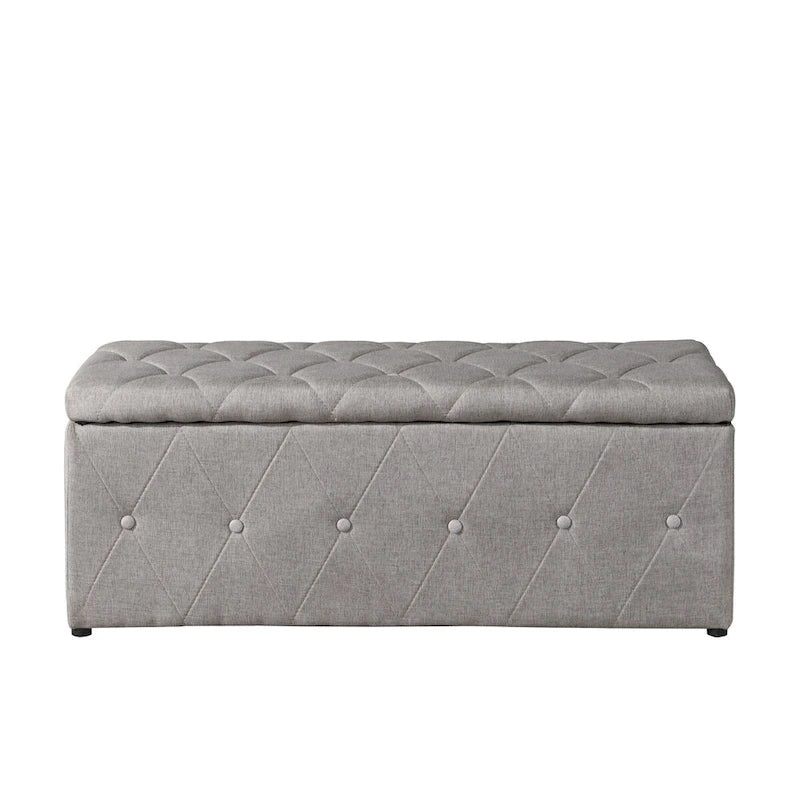 Pouf de rangement rectangulaire avec 2 poufs en velours