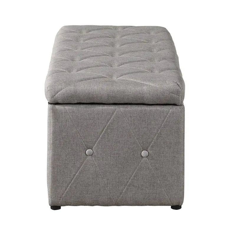 Pouf de rangement rectangulaire avec 2 poufs en velours