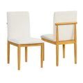 Chaise de salle à manger moderne rembourrée - Tissée texturée crème
