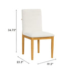 Chaise de salle à manger moderne rembourrée - Tissée texturée crème