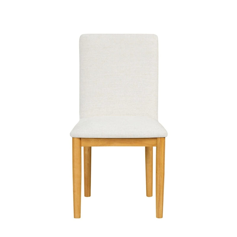 Chaise de salle à manger moderne rembourrée - Tissée texturée crème