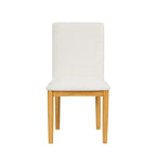 Chaise de salle à manger moderne rembourrée - Tissée texturée crème