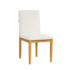 Chaise de salle à manger moderne rembourrée - Tissée texturée crème