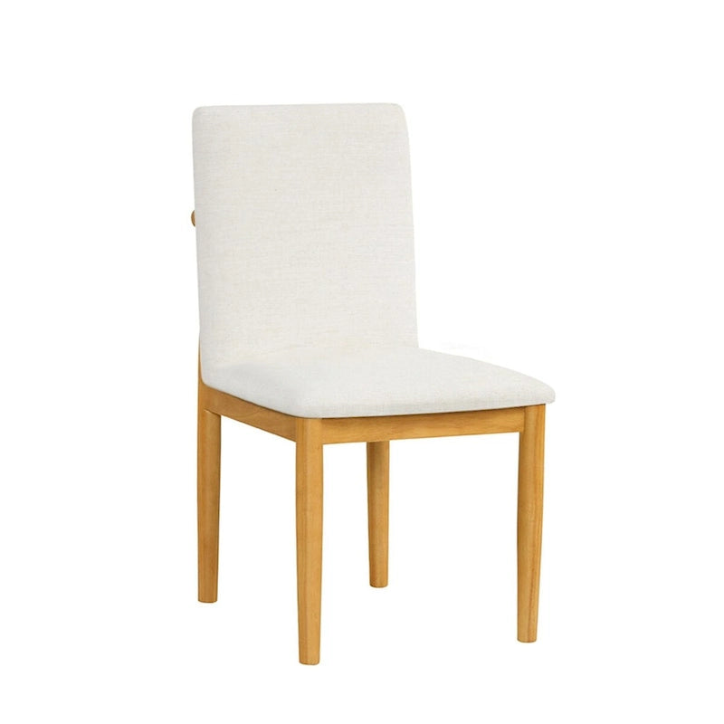 Chaise de salle à manger moderne rembourrée - Tissée texturée crème
