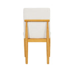 Chaise de salle à manger moderne rembourrée - Tissée texturée crème