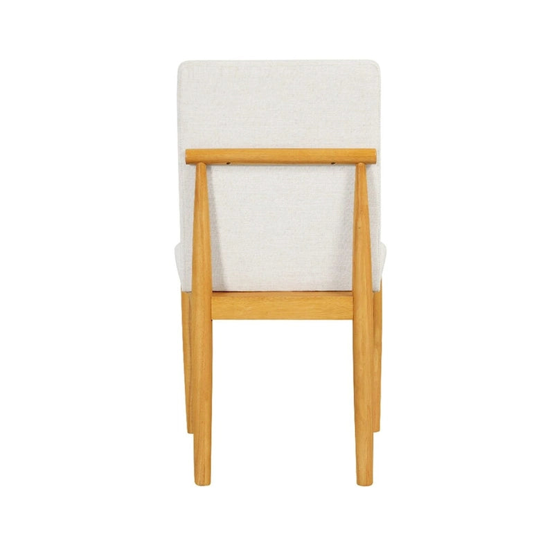 Chaise de salle à manger moderne rembourrée - Tissée texturée crème