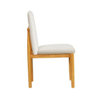 Chaise de salle à manger moderne rembourrée - Tissée texturée crème