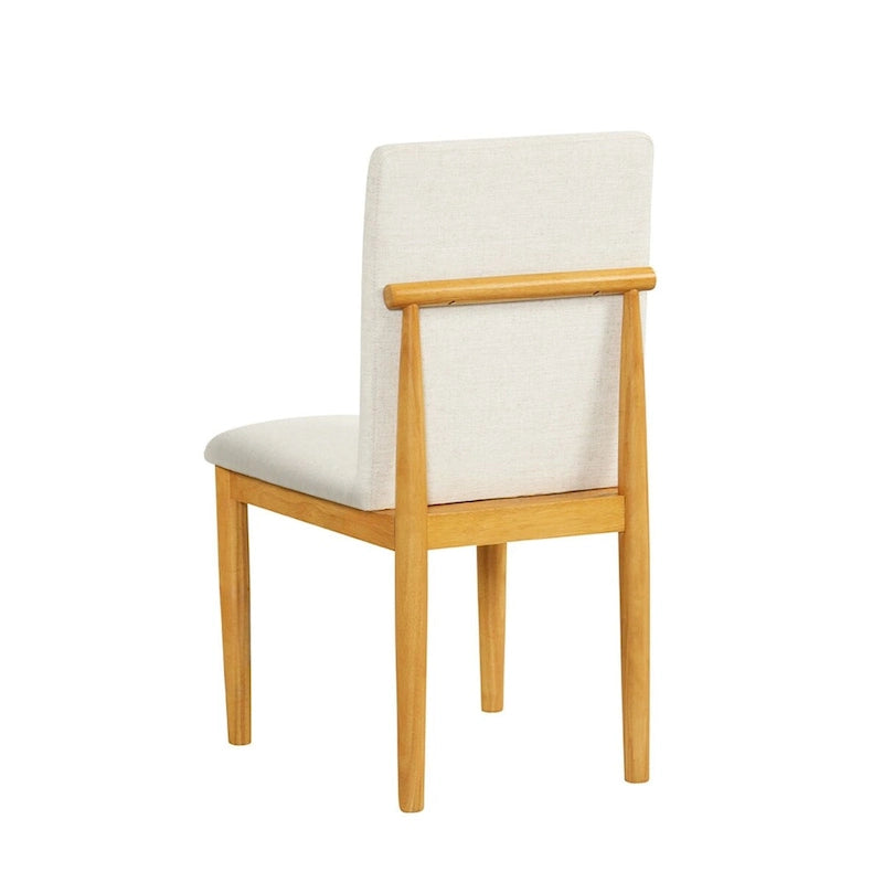 Chaise de salle à manger moderne rembourrée - Tissée texturée crème