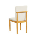 Chaise de salle à manger moderne rembourrée - Tissée texturée crème