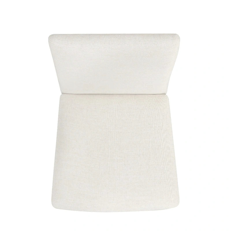 Chaise de salle à manger moderne rembourrée - Tissée texturée crème