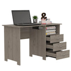 Bureau informatique moderne avec tiroirs et étagère ouverte