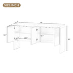 Buffet de rangement 60L avec 4 portes et dispositif anti-rebond (Crème abricot)
