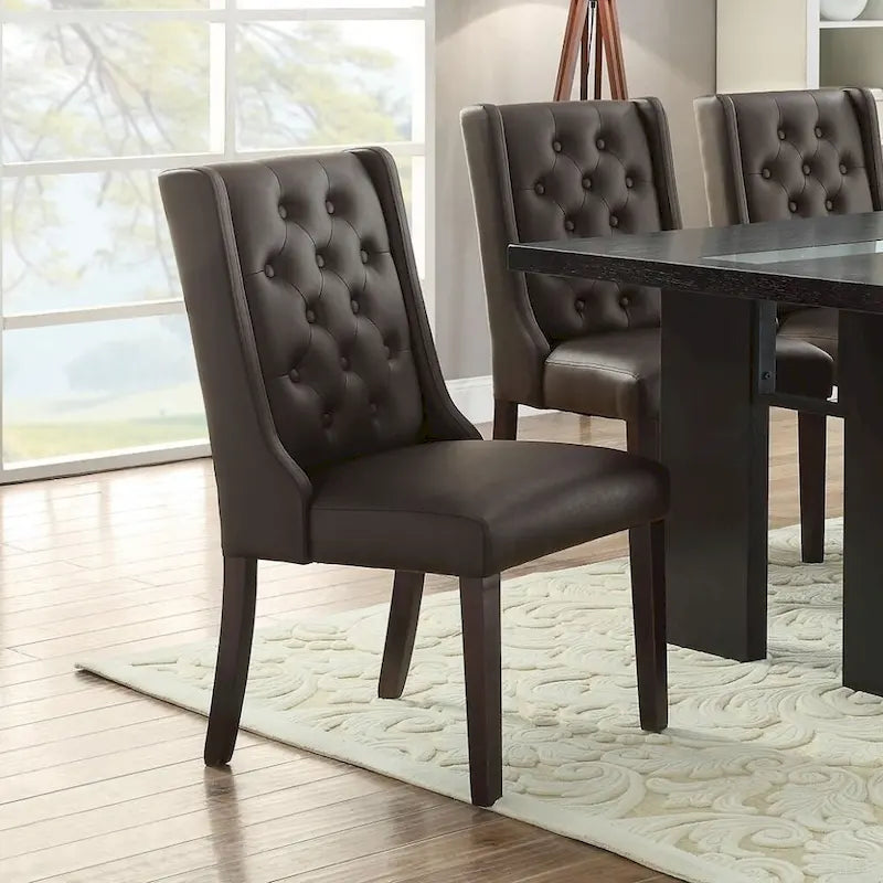 Modern Faux Leather Tufted Dining Chair,Set of 2