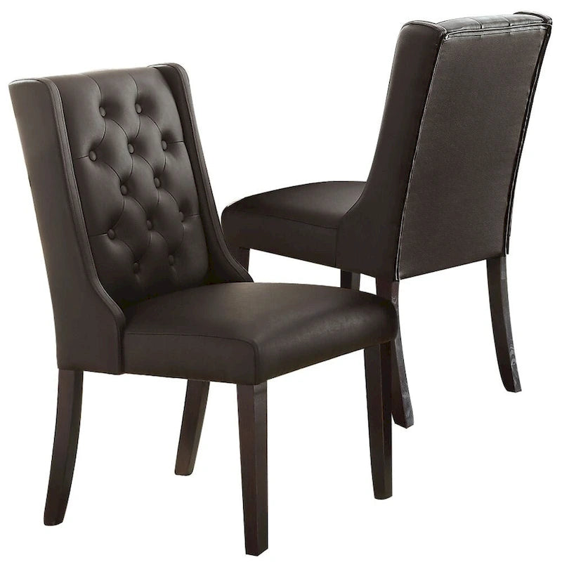 Chaise de salle à manger capitonnée en similicuir