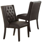 Chaise de salle à manger capitonnée en similicuir