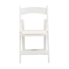 Chaise pliante rembourrée, lot de 4, coussin beige / cadre blanc, salle à manger