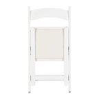 Chaise pliante rembourrée, lot de 4, coussin beige / cadre blanc, salle à manger