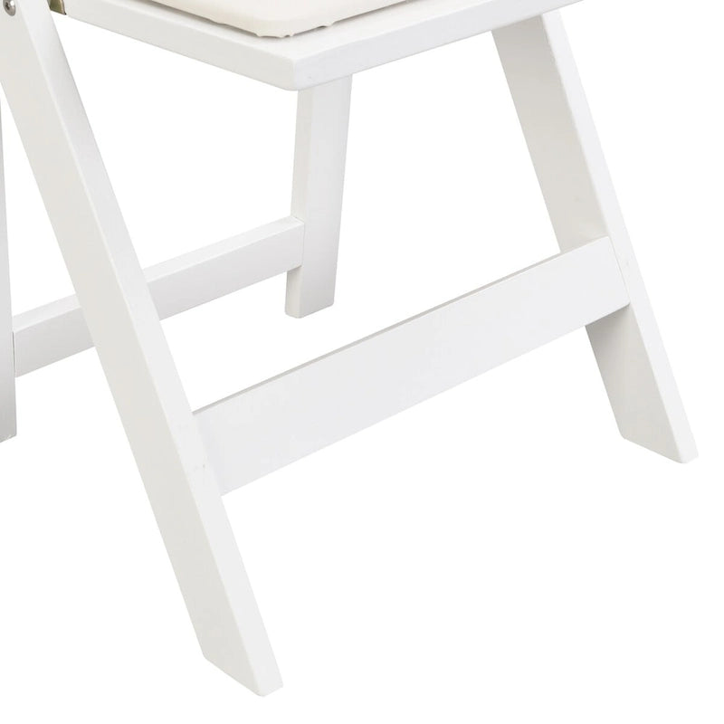 Chaise pliante rembourrée, lot de 4, coussin beige / cadre blanc, salle à manger