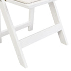 Chaise pliante rembourrée, lot de 4, coussin beige / cadre blanc, salle à manger