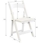 Chaise pliante rembourrée, lot de 4, coussin beige / cadre blanc, salle à manger